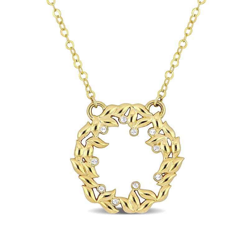 Open Wreath Necklace in 10K Two-Tone Gold - 17"