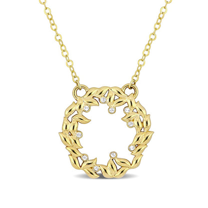 Open Wreath Necklace in 10K Two-Tone Gold - 17"