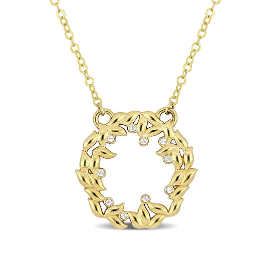 Open Wreath Necklace in 10K Two-Tone Gold - 17"