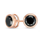 2.5 CT. T.W. Enhanced Black Diamond Bezel-Set Solitaire Stud Earrings in 10K Rose Gold