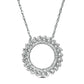 0.5 CT. T.W. Baguette and Round Natural Diamond Pinwheel Pendant in 10K White Gold