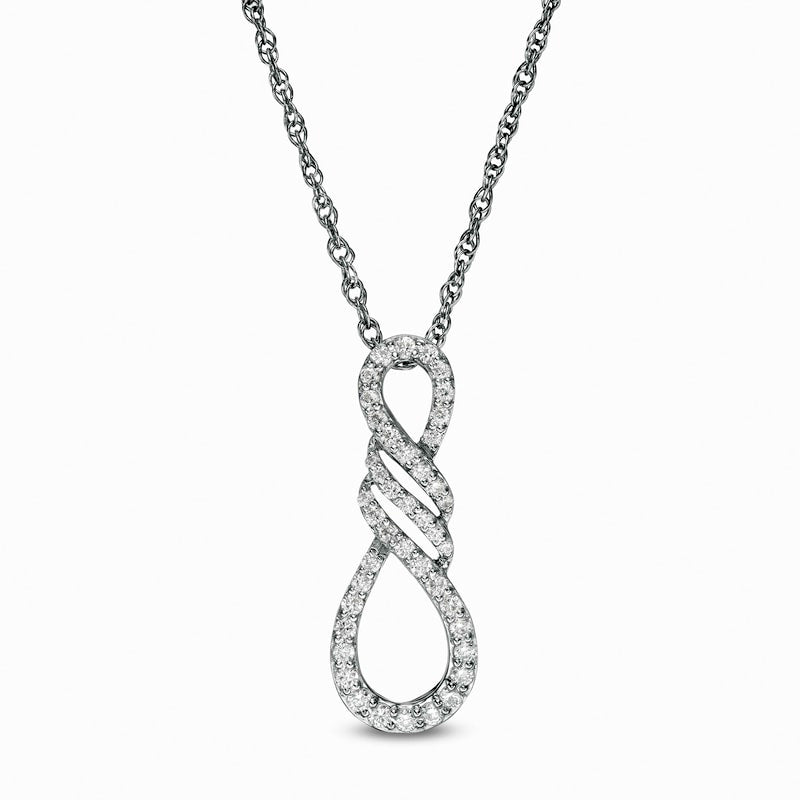 0.25 CT. T.W. Natural Diamond Infinity Flame Pendant in Sterling Silver
