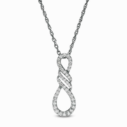 0.25 CT. T.W. Natural Diamond Infinity Flame Pendant in Sterling Silver