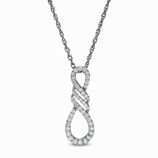 0.25 CT. T.W. Natural Diamond Infinity Flame Pendant in Sterling Silver