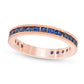 Certified Blue Sapphire Eternity Band in Solid 14K Rose Gold