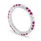 Ruby and 0.33 CT. T.W. Natural Diamond Trios Eternity Band in Solid 14K White Gold