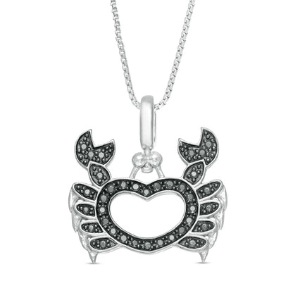 0.25 CT. T.W. Enhanced Black and White Natural Diamond Crab Pendant in Sterling Silver