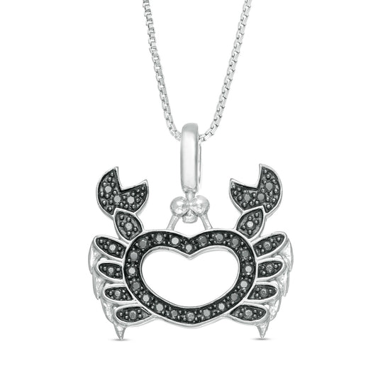 0.25 CT. T.W. Enhanced Black and White Natural Diamond Crab Pendant in Sterling Silver