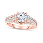 1.75 CT. T.W. Natural Diamond Collar Multi-Row Engagement Ring in Solid 10K Rose Gold