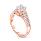 1.75 CT. T.W. Natural Diamond Collar Multi-Row Engagement Ring in Solid 10K Rose Gold