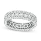 2.0 CT. T.W. Natural Diamond Scallop Edge Antique Vintage-Style Eternity Anniversary Band in Solid 14K White Gold