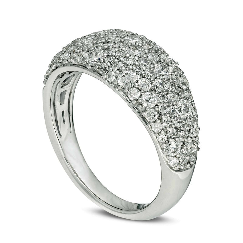 1.63 CT. T.W. Composite Natural Diamond Dome Anniversary Ring in Solid 14K White Gold