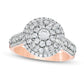 1.0 CT. T.W. Natural Diamond Triple Frame Multi-Row Engagement Ring in Solid 10K Rose Gold
