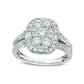 1.25 CT. T.W. Natural Diamond Cushion Frame Split Shank Antique Vintage-Style Engagement Ring in Solid 14K White Gold