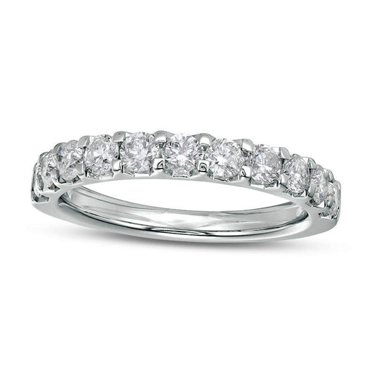 1.0 CT. T.W. Certified Natural Diamond Band in Solid 14K White Gold (I/SI2)