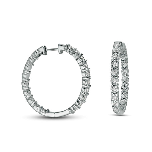 0.5 CT. T.W. Diamond Inside-Out Hoop Earrings in Sterling Silver