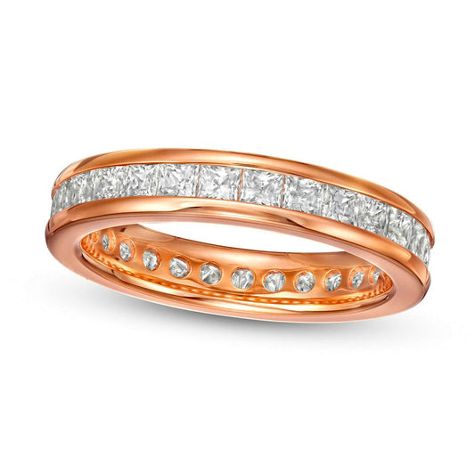 2.0 CT. T.W. Princess-Cut Natural Diamond Channel-Set Eternity Wedding Band in Solid 14K Rose Gold