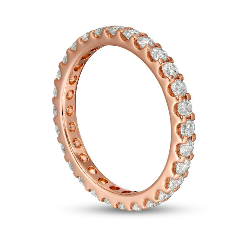 1.0 CT. T.W. Natural Diamond Eternity Wedding Band in Solid 14K Rose Gold