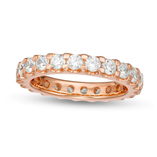 2.0 CT. T.W. Natural Diamond Comfort-Fit Eternity Band in Solid 14K Rose Gold