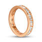 1.5 CT. T.W. Baguette and Round Natural Diamond Eternity Wedding Band in Solid 14K Rose Gold