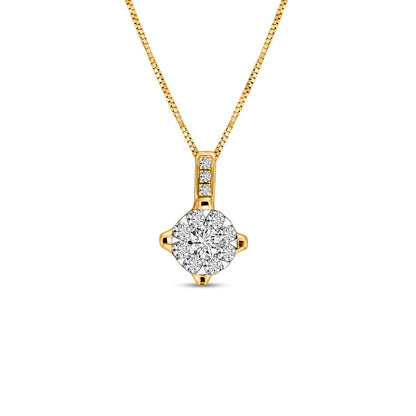 0.17 CT. T.W. Natural Diamond Frame Pendant in 10K Yellow Gold