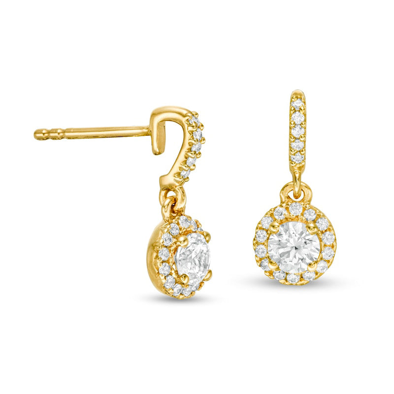 0.63 CT. T.W. Diamond Frame Drop Earrings in 14K Gold