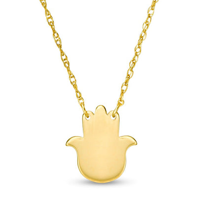 Mini Hamsa Necklace in 14K Gold