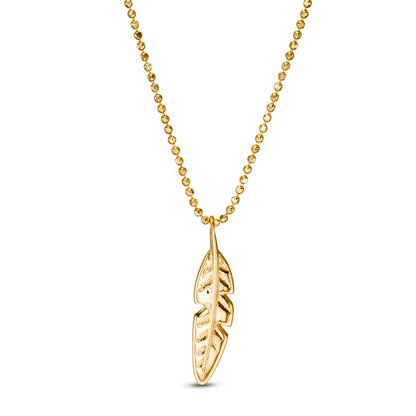 Mini Feather Pendant in 14K Gold
