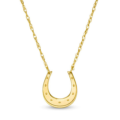 Mini Horseshoe Necklace in 14K Gold