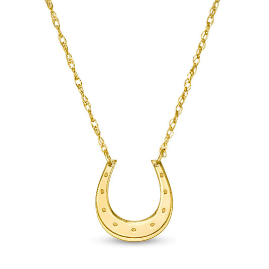 Mini Horseshoe Necklace in 14K Gold