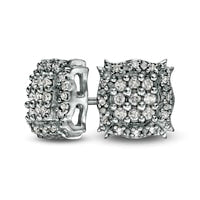 0.25 CT. T.W. Composite Diamond Scroll Stud Earrings in Sterling Silver