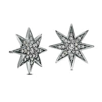0.5 CT. T.W. Diamond North Star Stud Earrings in Sterling Silver