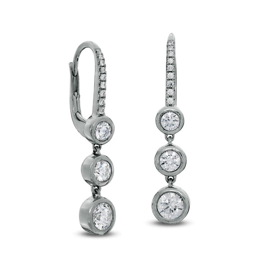 0.5 CT. T.W. Diamond Graduated Drop Earrings in 10K White Gold