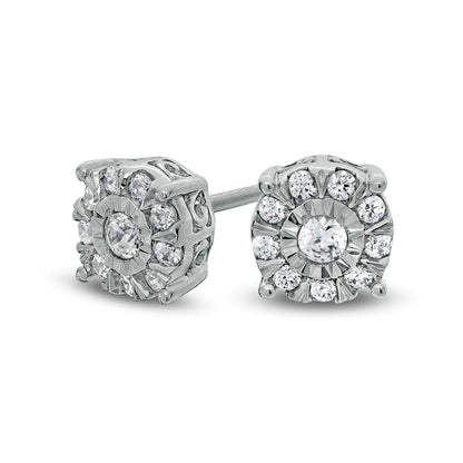 0.33 CT. T.W. Diamond Frame Stud Earrings in 10K White Gold