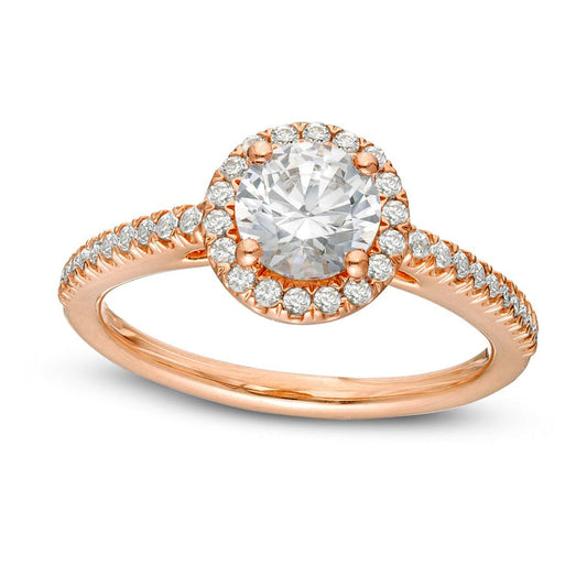 1.25 CT. T.W. Natural Diamond Frame Engagement Ring in Solid 14K Rose Gold