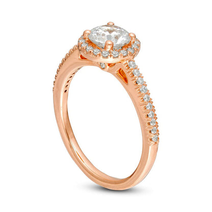 1.25 CT. T.W. Natural Diamond Frame Engagement Ring in Solid 14K Rose Gold