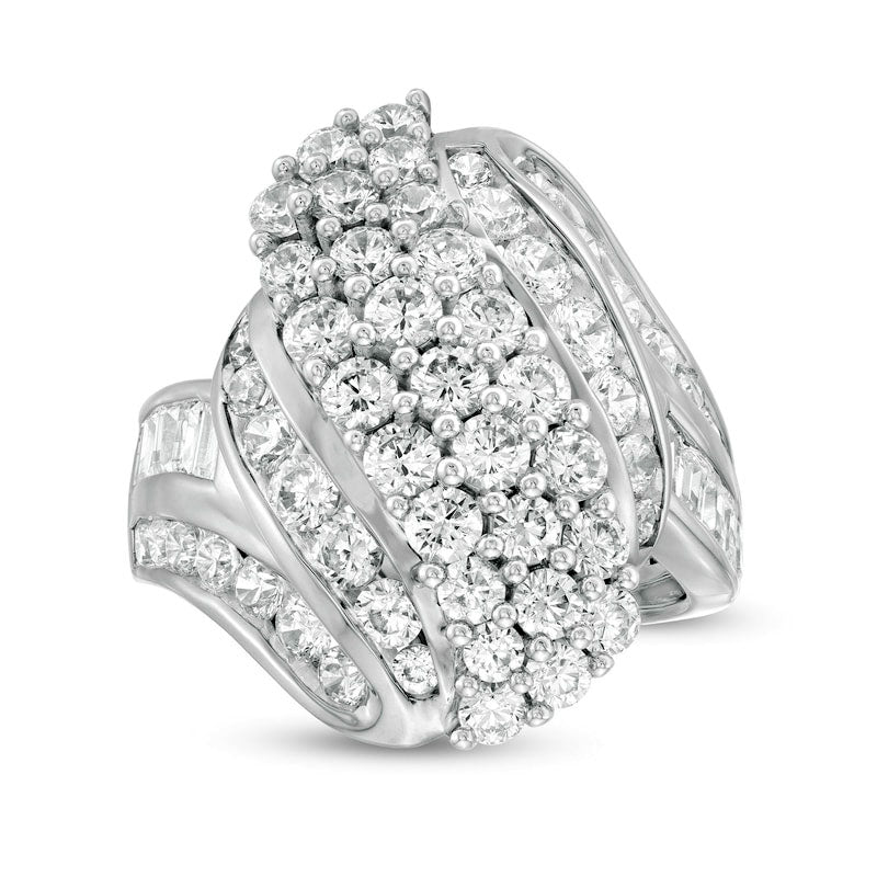 3.0 CT. T.W. Natural Diamond Multi-Row Bypass Ring in Solid 10K White Gold