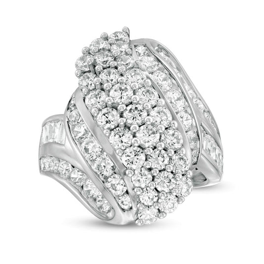 3.0 CT. T.W. Natural Diamond Multi-Row Bypass Ring in Solid 10K White Gold