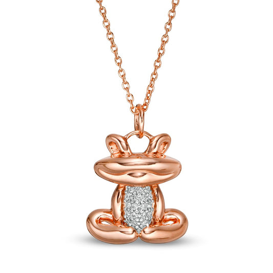 0.05 CT. T.W. Natural Diamond Frog Pendant in Sterling Silver with 14K Rose Gold Plate