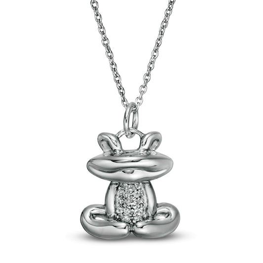0.05 CT. T.W. Natural Diamond Frog Pendant in Sterling Silver