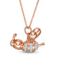 0.05 CT. T.W. Natural Diamond Balloon Bee Pendant in Sterling Silver with 14K Rose Gold Plate