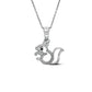 0.05 CT. T.W. Enhanced Black and White Natural Diamond Squirrel Pendant in Sterling Silver