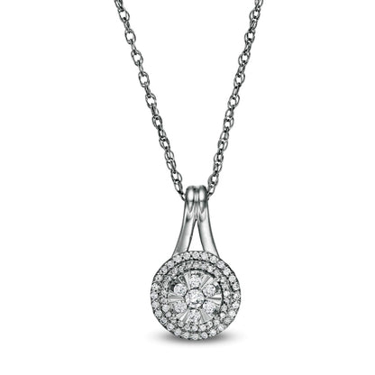 0.33 CT. T.W. Composite Natural Diamond Frame Pendant in Sterling Silver