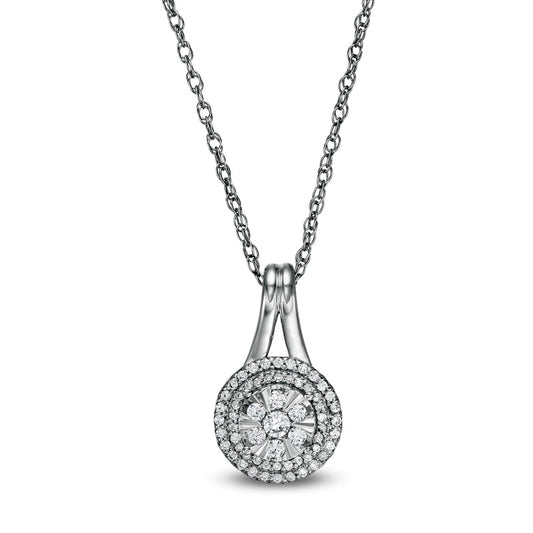 0.33 CT. T.W. Composite Natural Diamond Frame Pendant in Sterling Silver