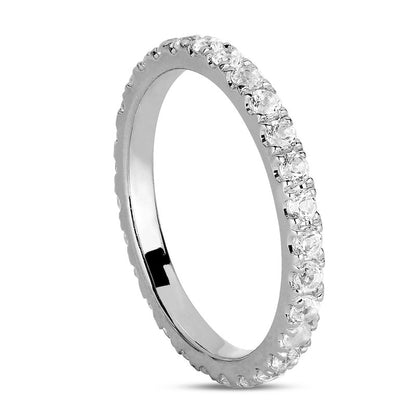 White Topaz Eternity Band in Sterling Silver