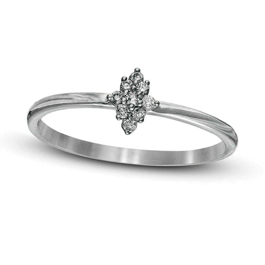 0.07 CT. T.W. Composite Marquise Natural Diamond Promise Ring in Solid 10K White Gold