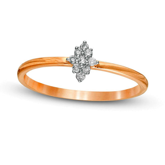 0.07 CT. T.W. Composite Marquise Natural Diamond Promise Ring in Solid 10K Rose Gold