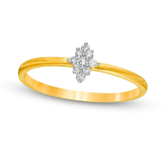0.07 CT. T.W. Composite Marquise Natural Diamond Promise Ring in Solid 10K Yellow Gold