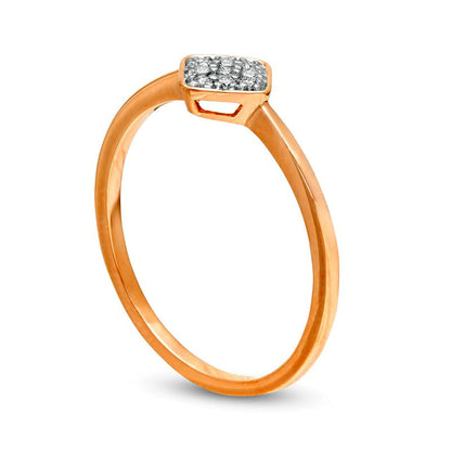 0.07 CT. T.W. Composite Natural Diamond Tilted Cushion Promise Ring in Solid 10K Rose Gold