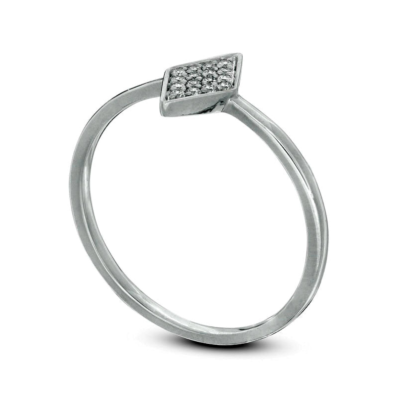 0.07 CT. T.W. Composite Natural Diamond Kite-Shaped Ring in Solid 10K White Gold